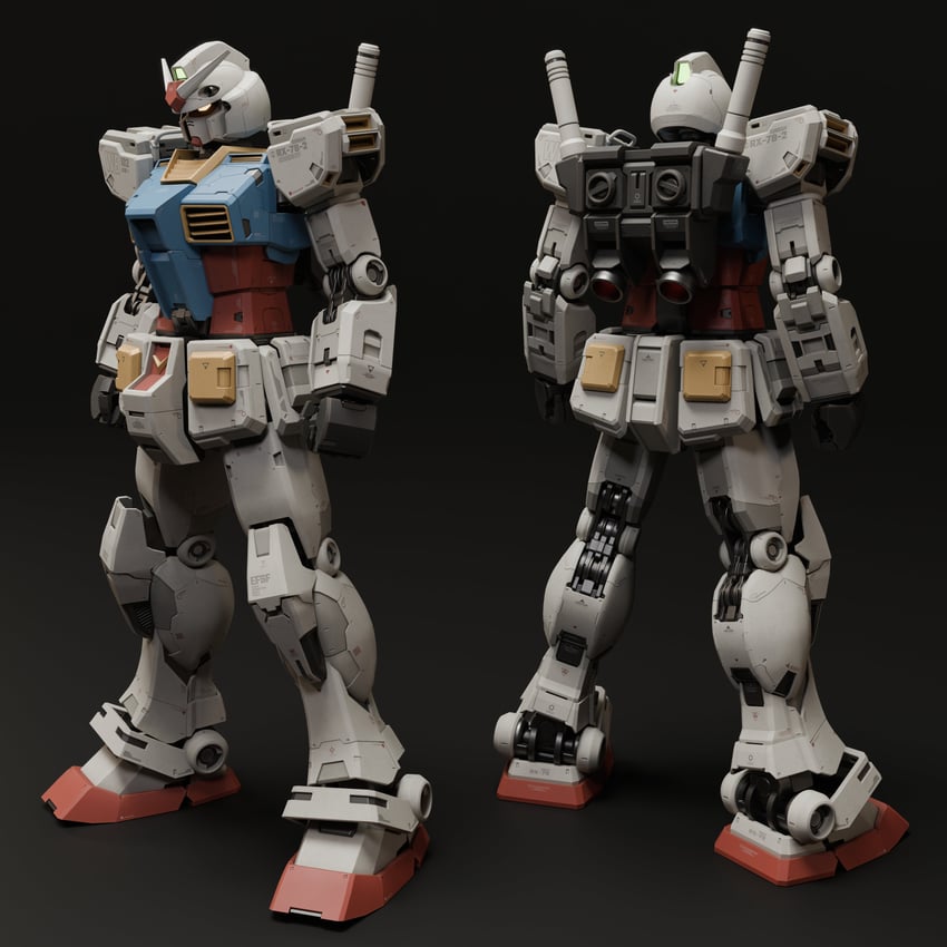 rx-78-2 gundam and white base (gundam and 1 more) drawn by mjeff