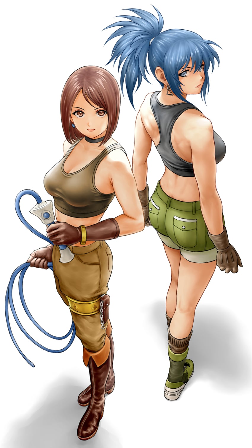 leona heidern and whip (the king of fighters) drawn by x_chitch