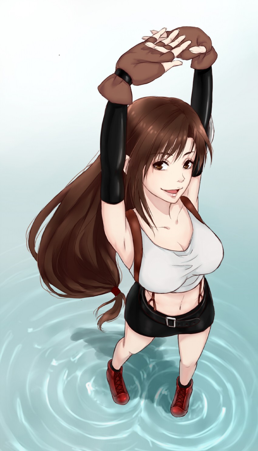 tifa lockhart (final fantasy and 1 more) drawn by au