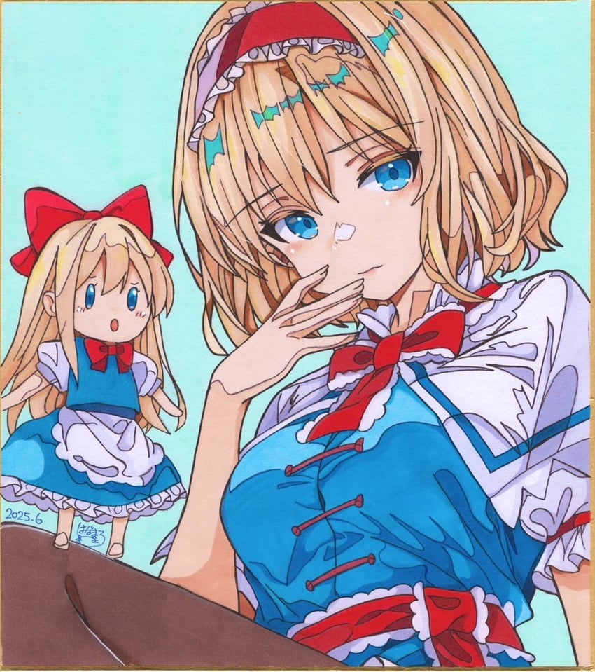 alice margatroid and shanghai doll (touhou) drawn by 870hanamarumomo