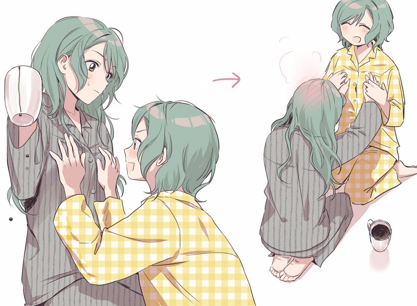 hikawa sayo and hikawa hina (bang dream!) drawn by zihacheol