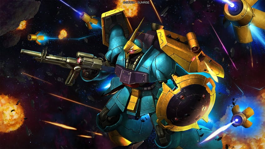 jagd doga gyunei custom (gundam and 3 more) drawn by tenjin_hidetaka