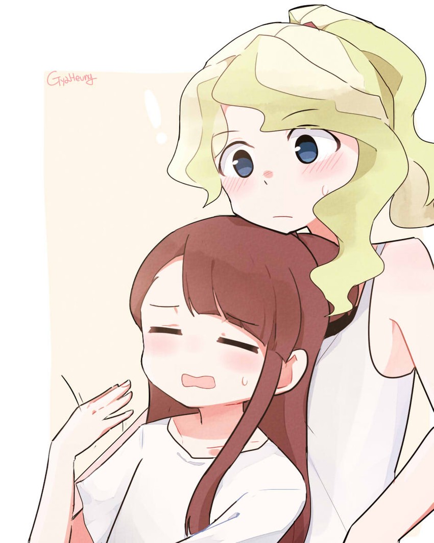 kagari atsuko and diana cavendish (little witch academia) drawn by gyaheung