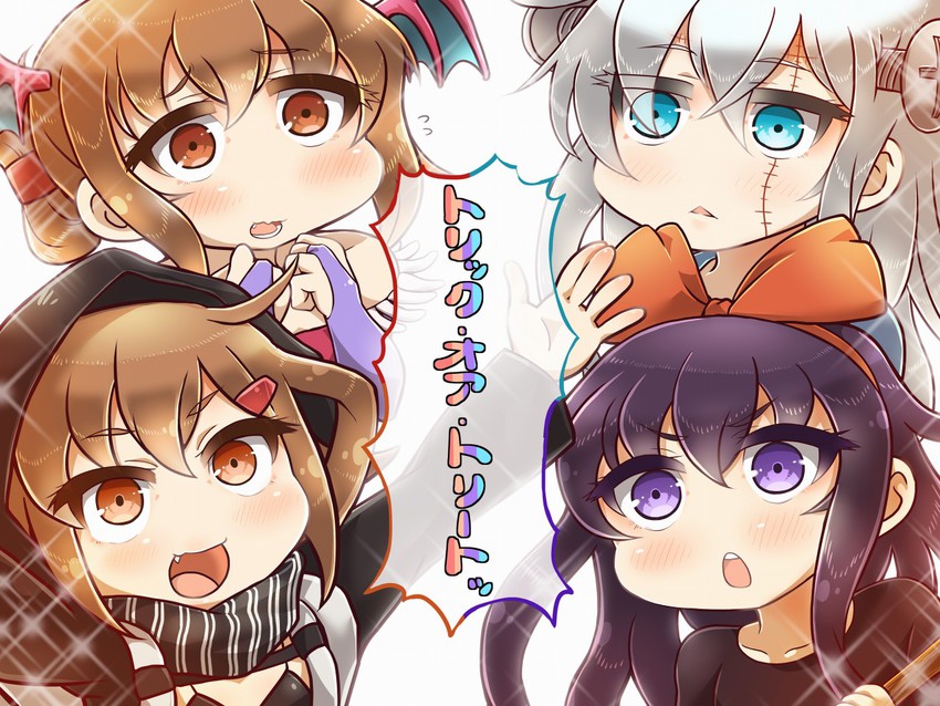 hibiki, inazuma, ikazuchi, akatsuki, lilith, and 3 more (kantai collection and 2 more) drawn by tanaka_kusao