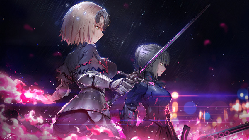 artoria pendragon, saber alter, and jeanne d'arc alter (fate and 1 more) drawn by duan_henglong
