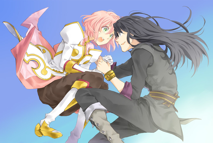 yuri lowell and estellise sidos heurassein (tales of and 1 more) drawn by k-mame