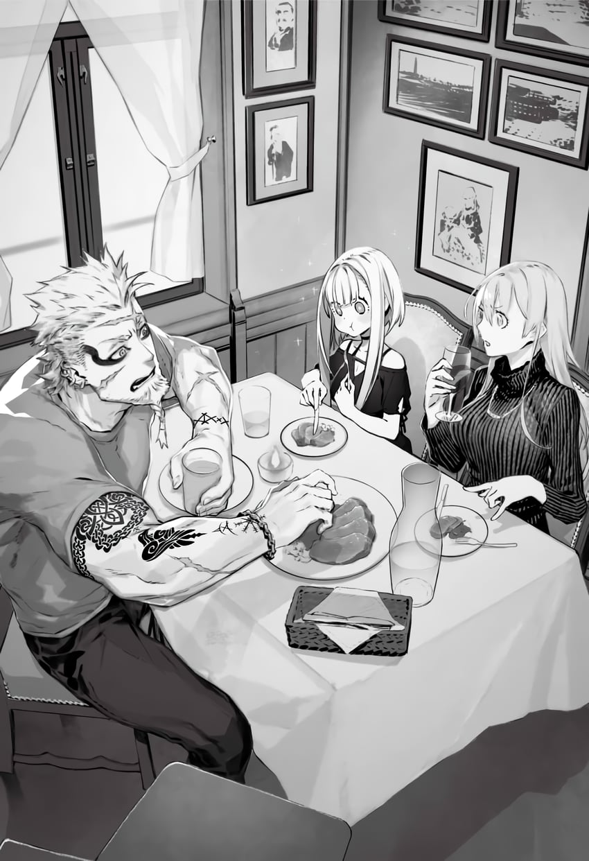 aslaug, ragnar lodbrok, and lemina eltfromm yggdmillennia (fate and 1 more) drawn by miwa_shirow
