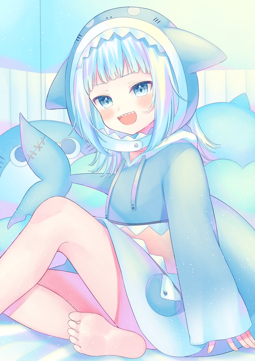 gawr gura and bloop (hololive and 1 more) drawn by erunoto