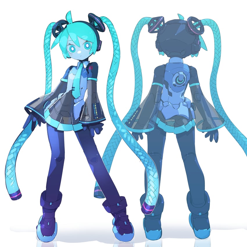 hatsune miku and proto miku (vocaloid) drawn by cheri_zao
