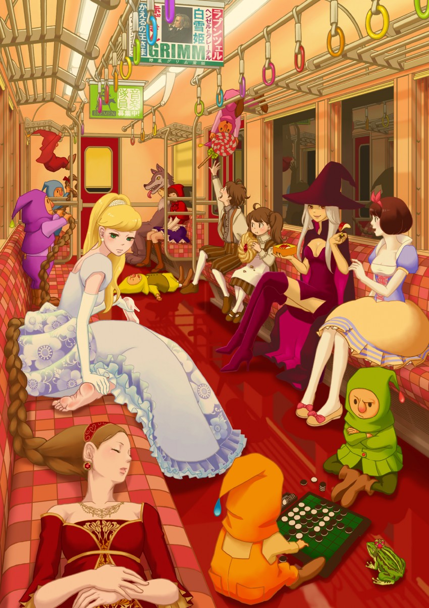 little red riding hood, big bad wolf, snow white, cinderella, sleeping beauty, and 5 more (original and 7 more) drawn by yuuhei