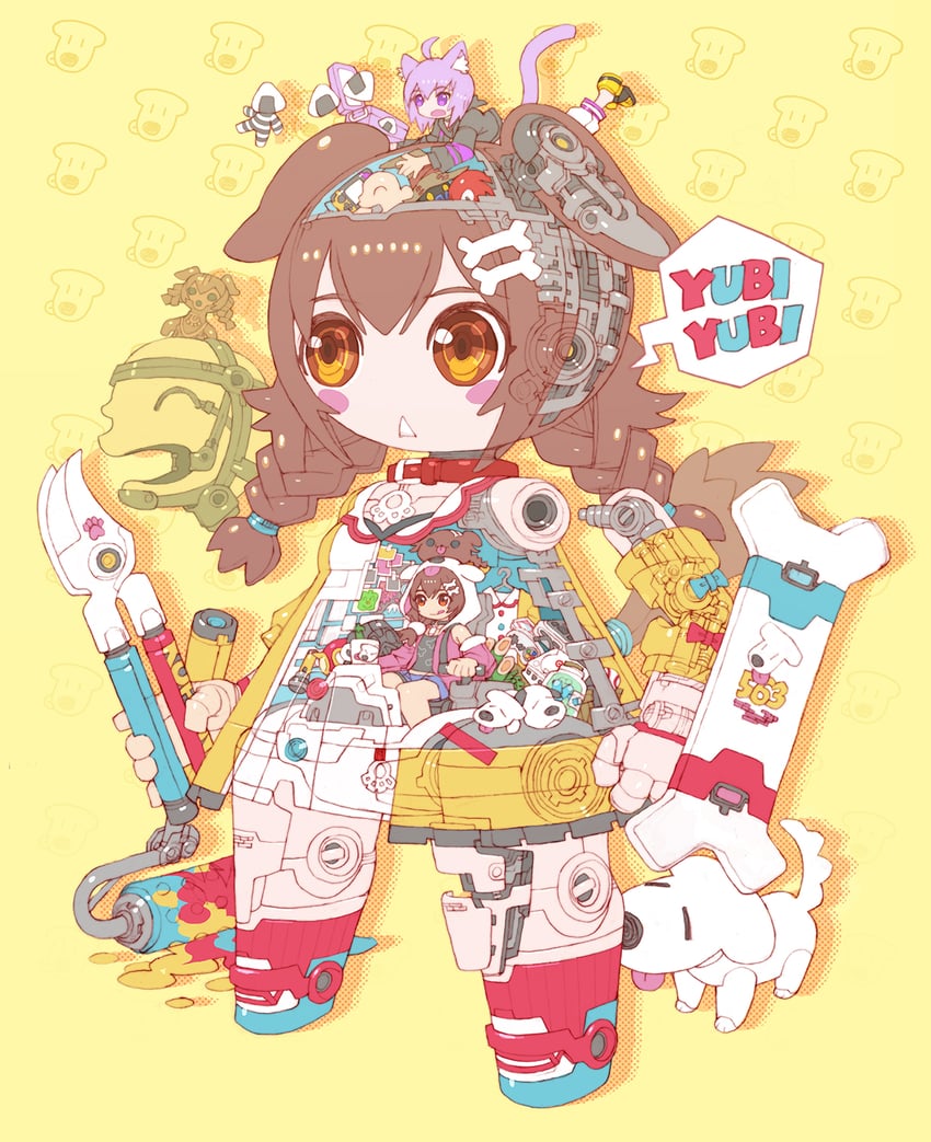 nekomata okayu, inugami korone, knuckles the echidna, listener, onigirya, and 4 more (hololive and 4 more) drawn by nakayama_tooru