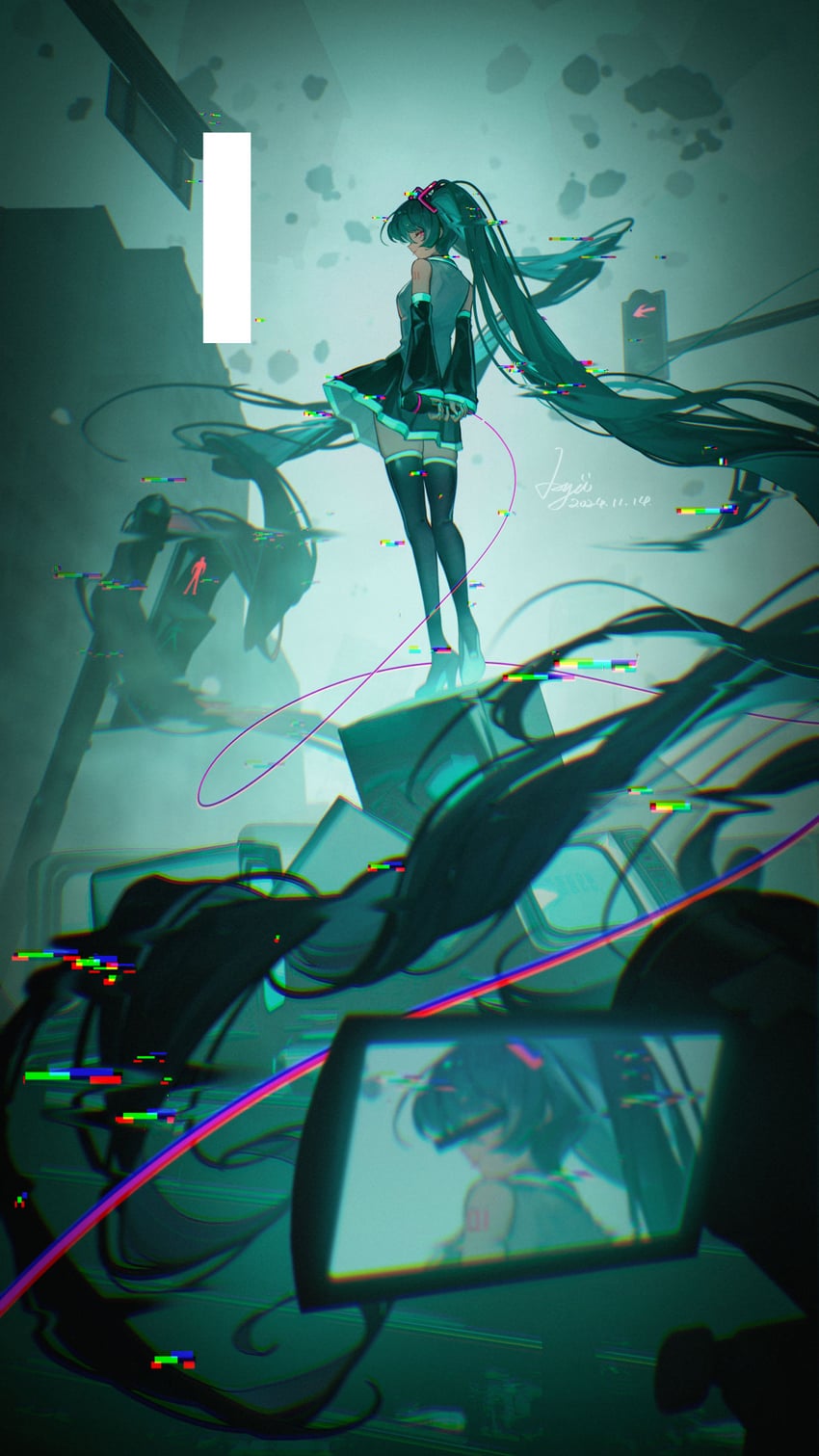 hatsune miku (vocaloid and 1 more) drawn by ayiiiyiii