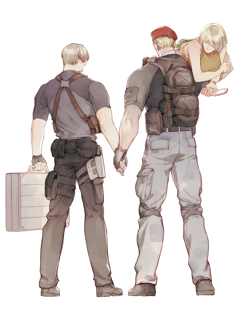 leon s. kennedy, ashley graham, and jack krauser (resident evil and 1 more) drawn by vetania