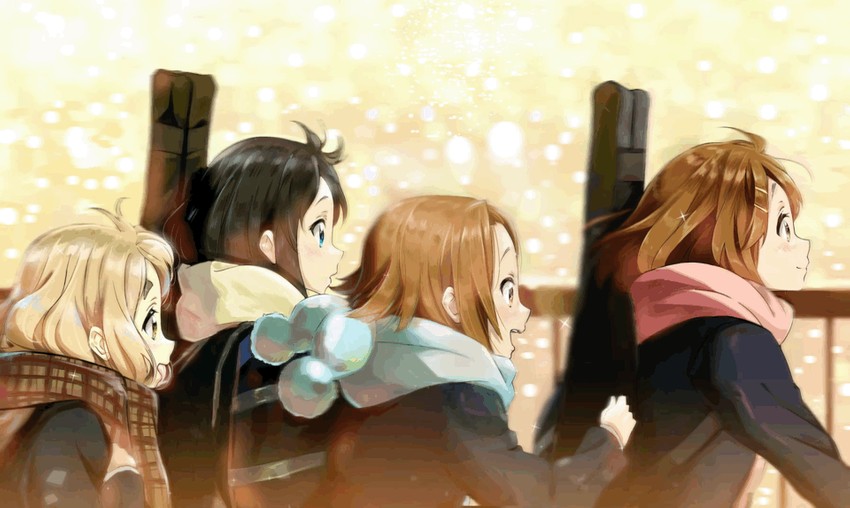 akiyama mio, hirasawa yui, tainaka ritsu, and kotobuki tsumugi (k-on!) drawn by verse