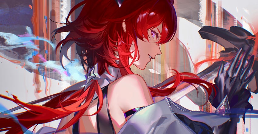 surtr and laevatein (arknights and 1 more) drawn by crimsonknigh_t
