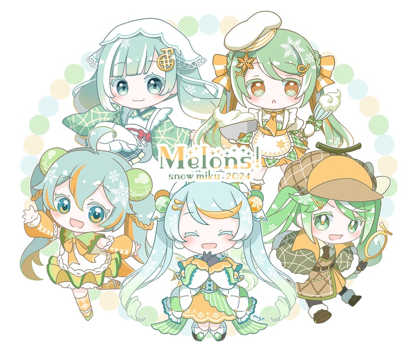 hatsune miku and yuki miku (vocaloid) drawn by maguro_(p-erc)