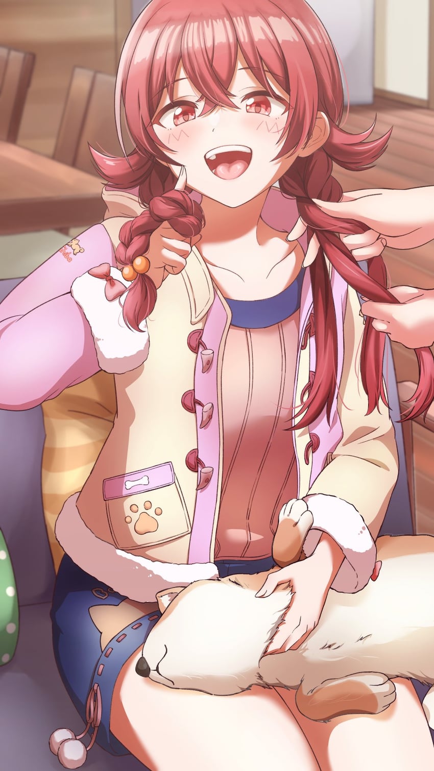 komiya kaho and mamemaru (idolmaster and 1 more) drawn by daidaiiro