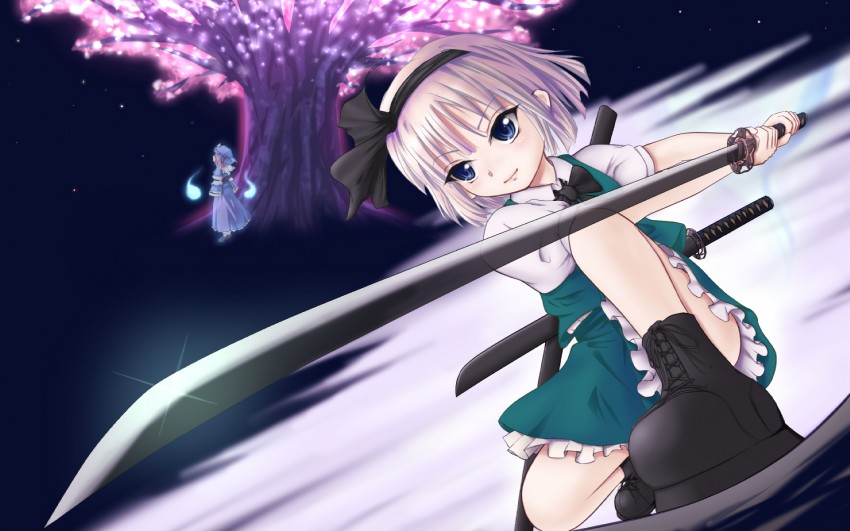 konpaku youmu and saigyouji yuyuko (touhou) drawn by hakuyou_no_isseki