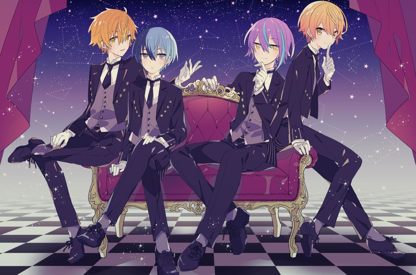 tenma tsukasa, kamishiro rui, shinonome akito, and aoyagi touya (project sekai) drawn by yoshiki
