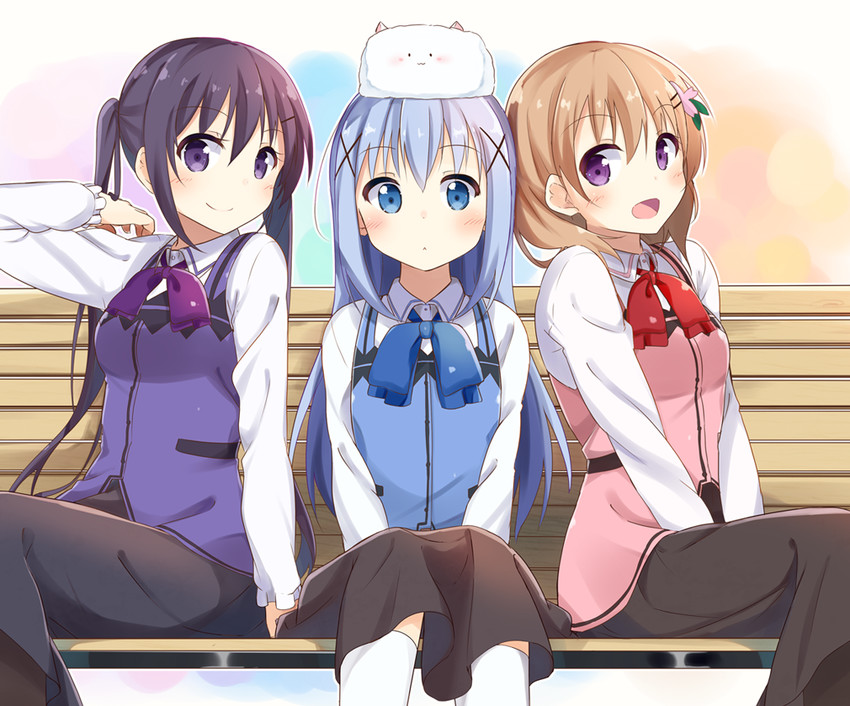kafuu chino, hoto cocoa, tippy, and tedeza rize (gochuumon wa usagi desu ka?) drawn by sasahara_wakaba
