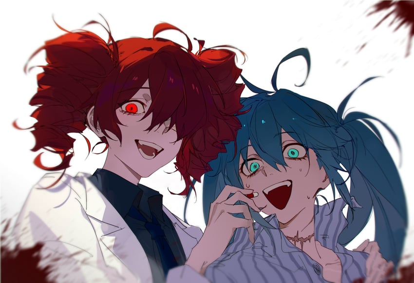 hatsune miku and kasane teto (vocaloid and 2 more) drawn by migan