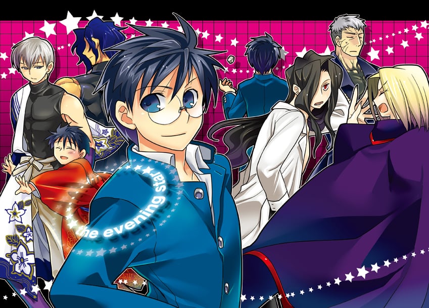 tohno shiki, michael roa valdamjong, nanaya shiki, nrvnqsr chaos, wallachia, and 2 more (tsukihime and 2 more) drawn by akariya_kuubu
