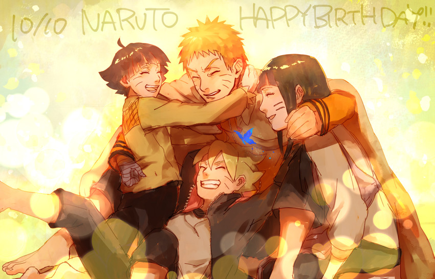 uzumaki naruto, hyuuga hinata, uzumaki boruto, and uzumaki himawari (naruto and 1 more) drawn by andref_kanzaki