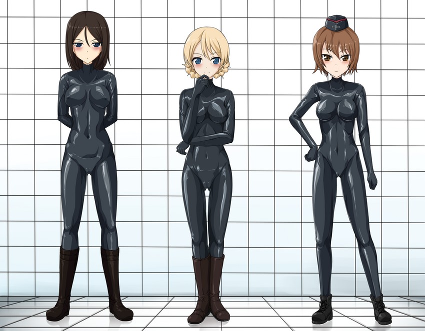 darjeeling, nishizumi maho, and nonna (girls und panzer) drawn by tamakko