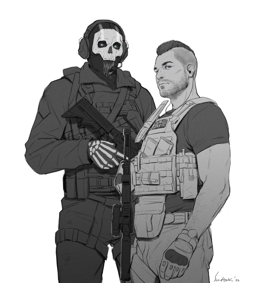 ghost and soap (call of duty and 1 more) drawn by sun_stark
