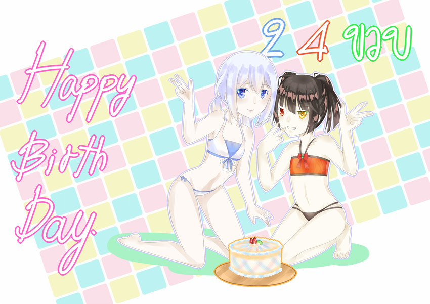 tokisaki kurumi and tobiichi origami (date a live) drawn by lutecia_syndrome