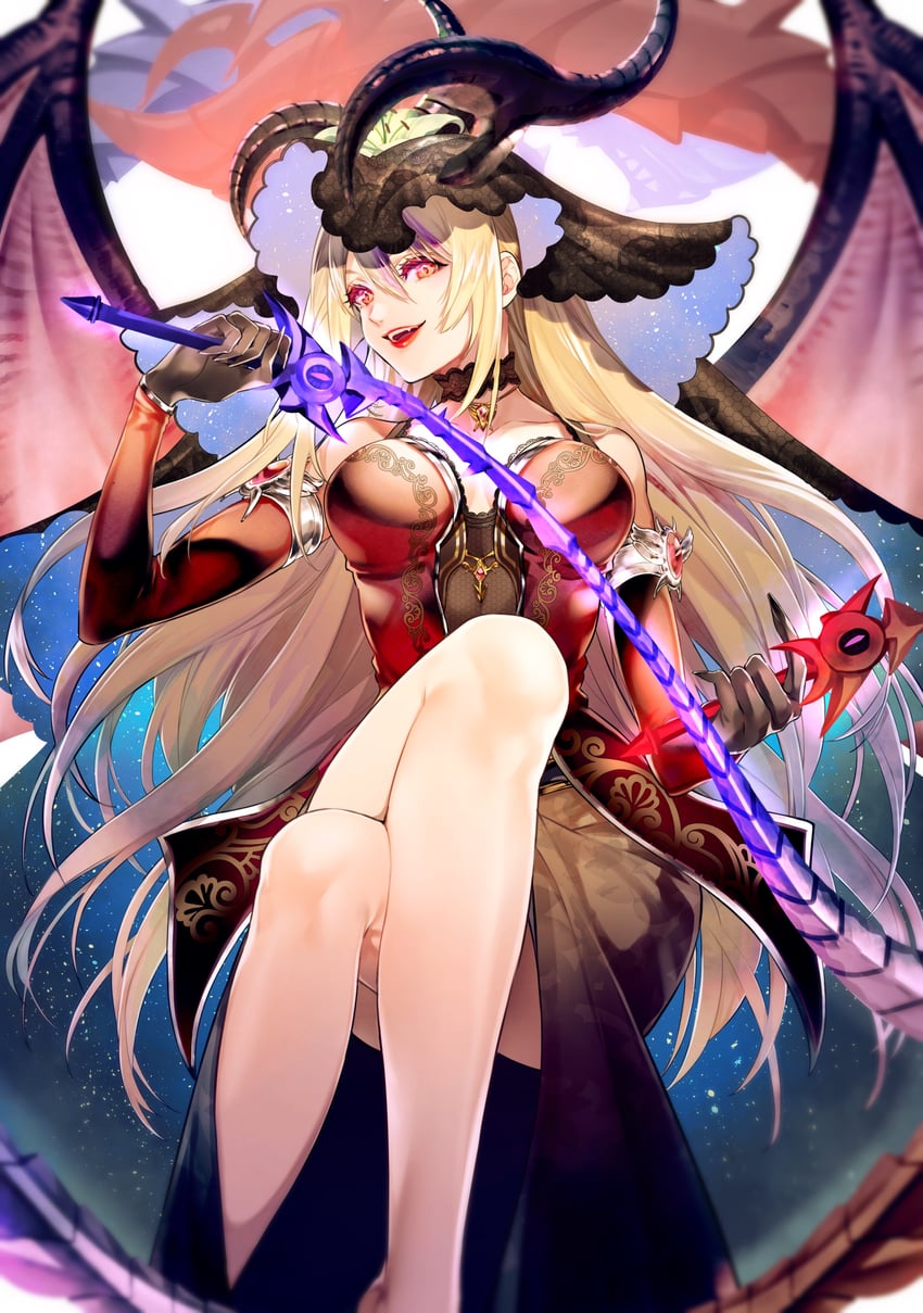 bahamut, fina, and majin fina (final fantasy and 1 more) drawn by tarutaru_yamaoka