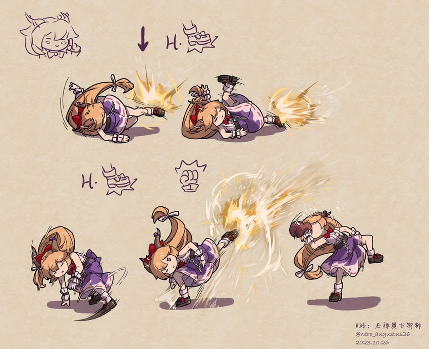 ibuki suika and jamie siu (touhou and 2 more) drawn by nero_augustus