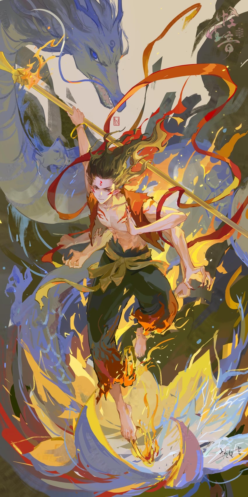 ao bing and nezha (nezha zhi motong jiangshi) drawn by guaishengyin