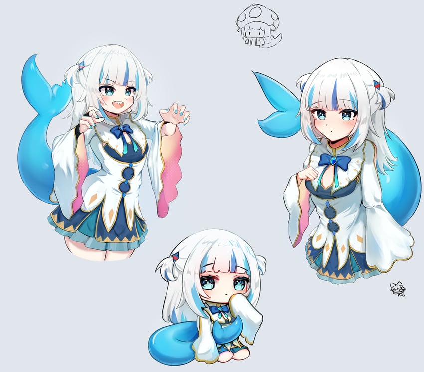 gawr gura and ceres fauna (hololive and 1 more) drawn by psypolo_d