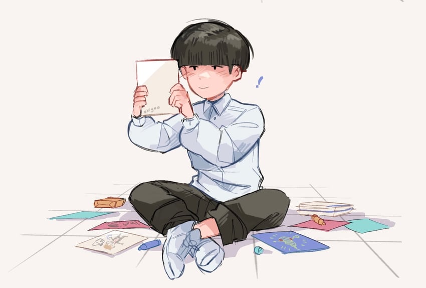 kageyama shigeo, reigen arataka, and ekubo (mob psycho 100) drawn by mp100days