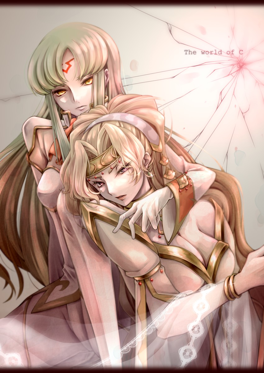 c.c. and shamna (code geass and 1 more) drawn by yamaaa0000
