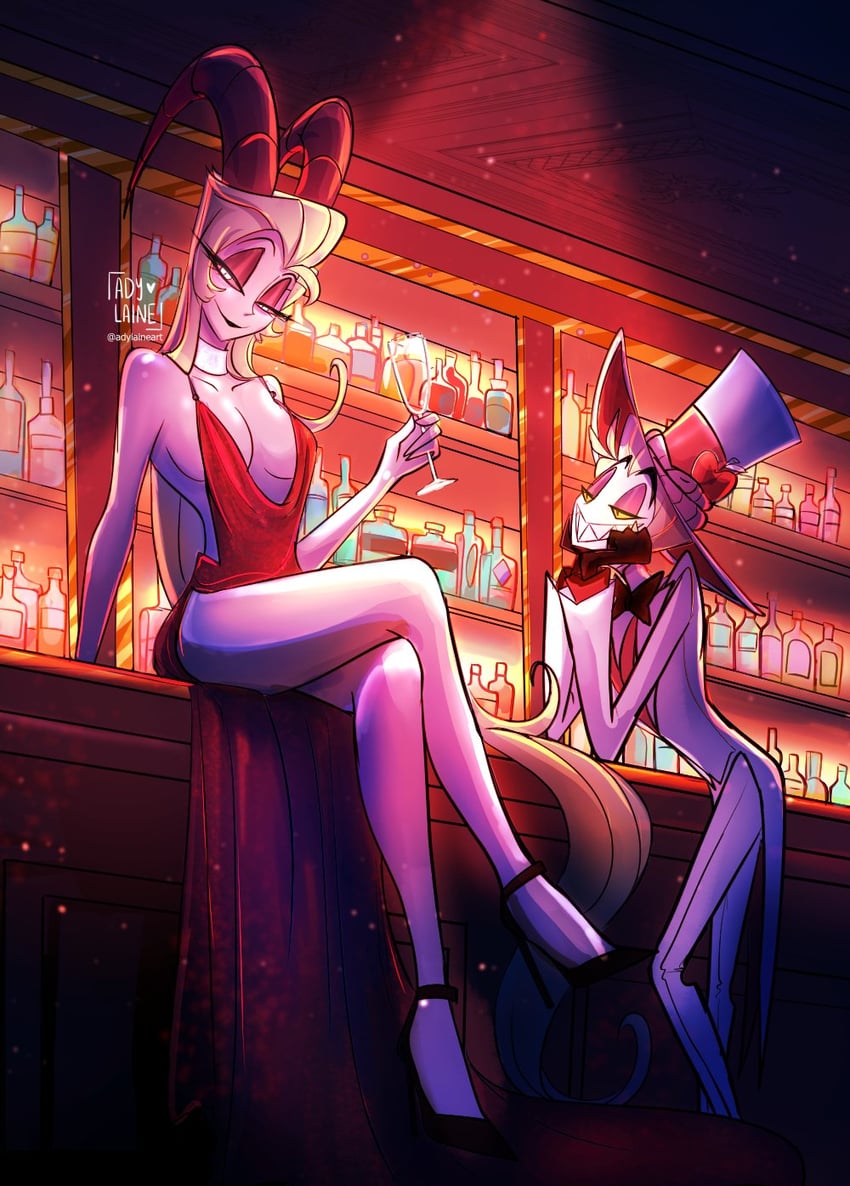 lucifer morningstar and lilith (hazbin hotel) drawn by adylaineart
