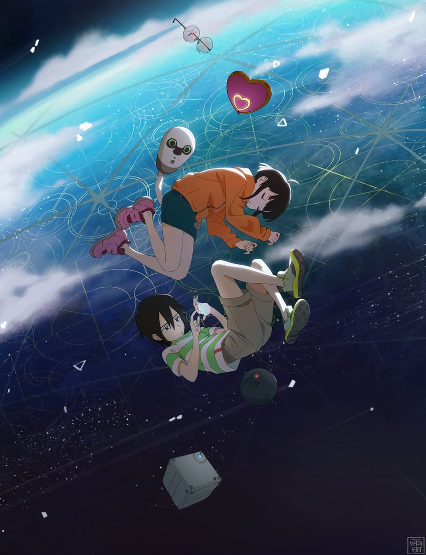 sagami touya, nanase konoha, medi, bright, dakki, and 1 more (chikyuugai shounen shoujo) drawn by lei_li