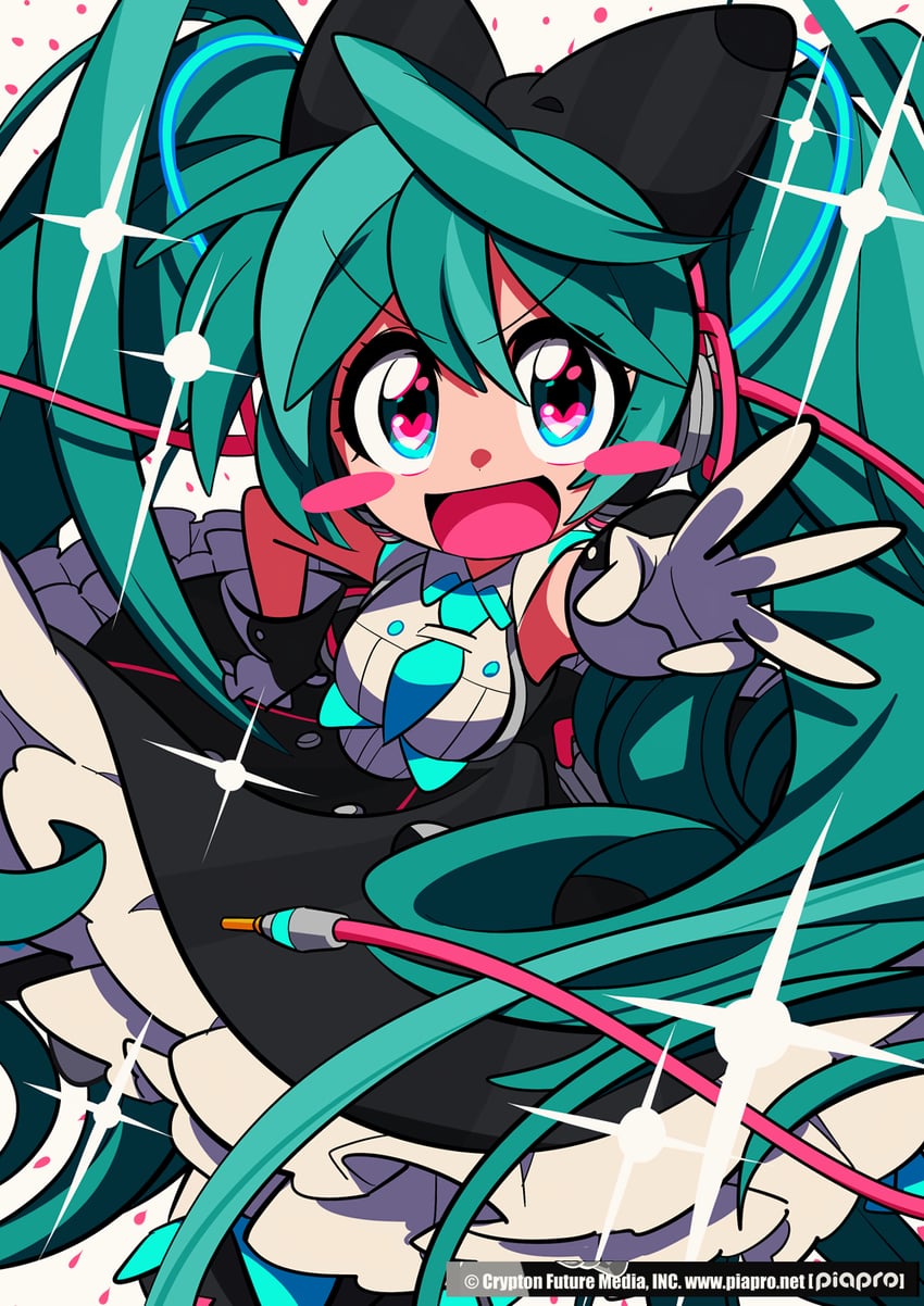 hatsune miku and magical mirai miku (vocaloid and 1 more) drawn by sameyama_jiro