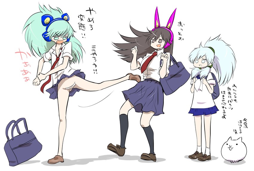 cat, ururun wolf, thundia, and windy (nyanko daisensou) drawn by murayamawataru