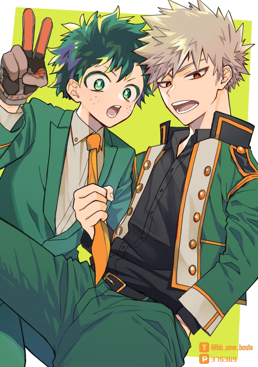 midoriya izuku and bakugou katsuki (boku no hero academia) drawn by ume_(326310)