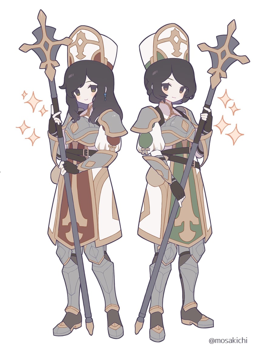 marianne and human female priest (wizardry and 1 more) drawn by mosakichinoaka
