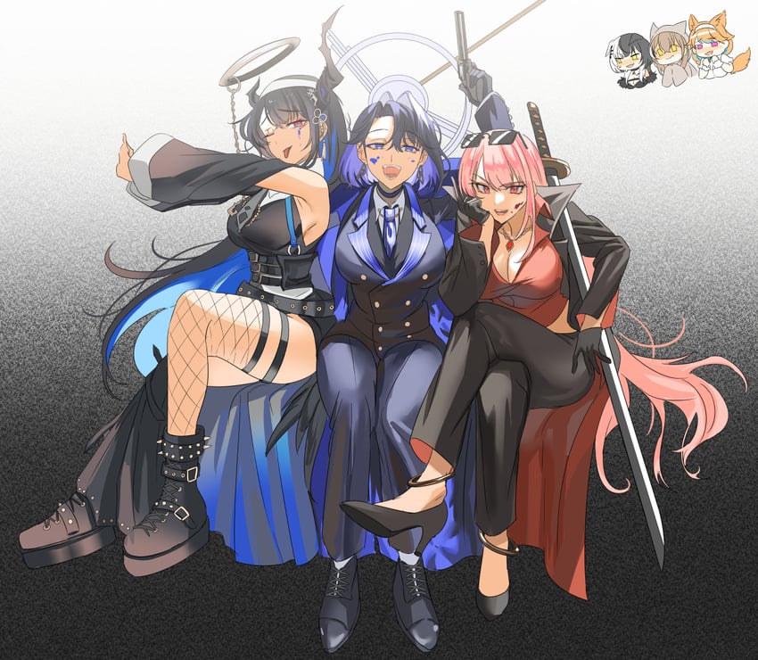 mori calliope, ouro kronii, nanashi mumei, takanashi kiara, shiori novella, and 1 more (hololive and 4 more) drawn by set7