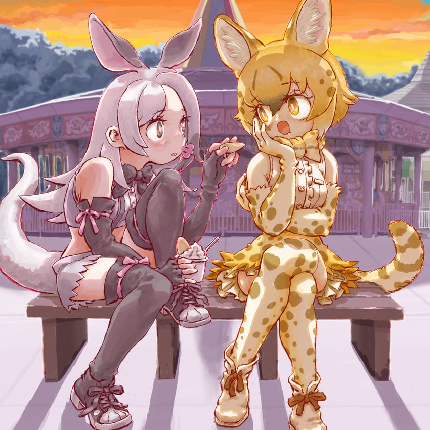 serval and aardvark (kemono friends) drawn by bara_bara_(pop_pop)