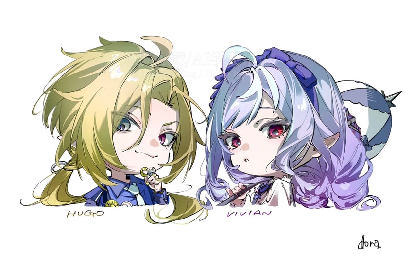vivian banshee and hugo vlad (zenless zone zero) drawn by w_drdr