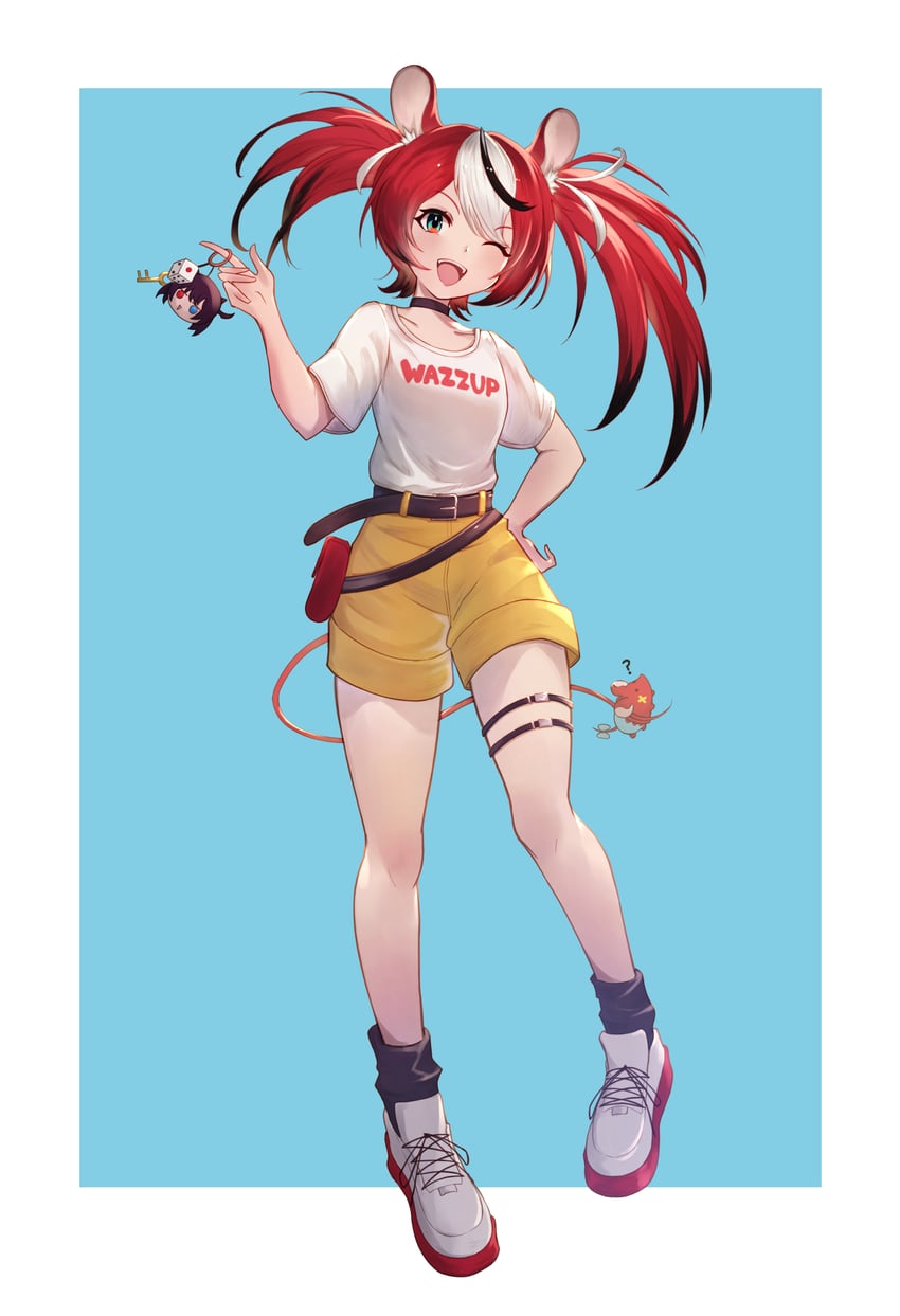 hakos baelz and mr. squeaks (hololive and 1 more) drawn by tokisaka_makoto
