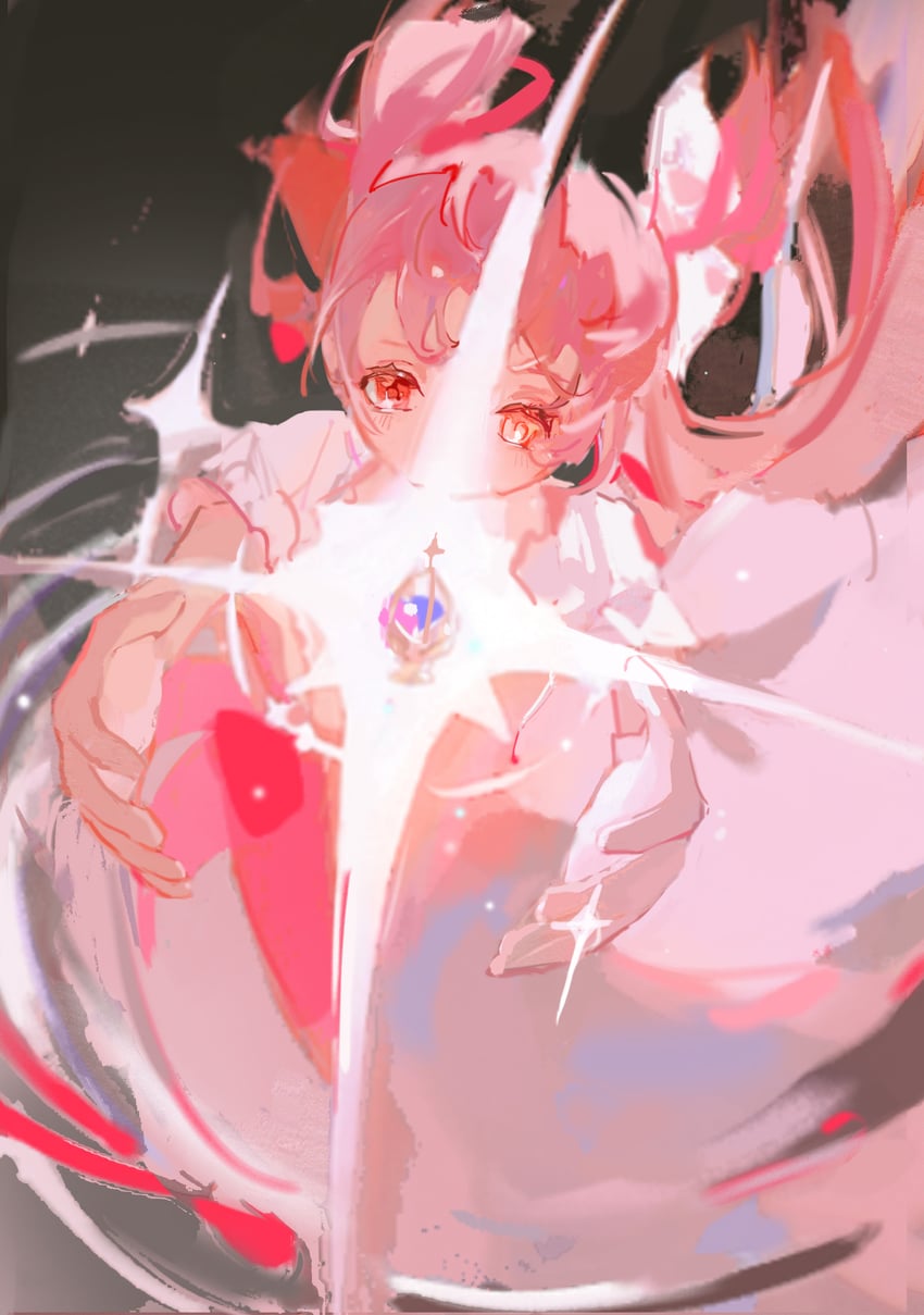 kaname madoka and ultimate madoka (mahou shoujo madoka magica) drawn by xing_(user_heps4874)