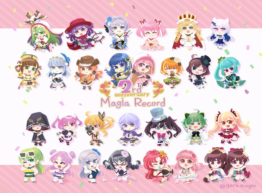 akemi homura, kaname madoka, sakura kyoko, tomoe mami, kyubey, and 22 more (mahou shoujo madoka magica and 1 more) drawn by gera-magia