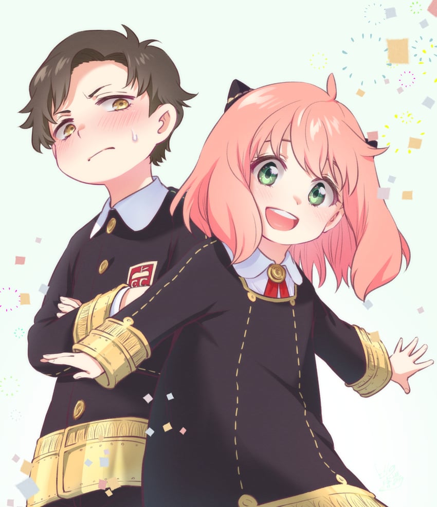 anya and damian desmond (spy x family) drawn by torino_karaage