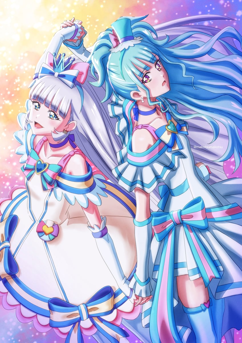 nekoyashiki yuki, nekoyashiki mayu, cure nyammy, and cure lillian (precure and 1 more) drawn by makotsumakotsu